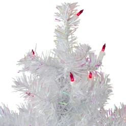 3' Pre-Lit Slim White Iridescent Pine Artificial Christmas Tree - Pink Lights -Christmas Trees Shop northlight m88687 2 69251.1667530562