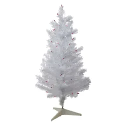 3' Pre-Lit White Medium Iridescent Pine Artificial Christmas Tree - Purple Lights