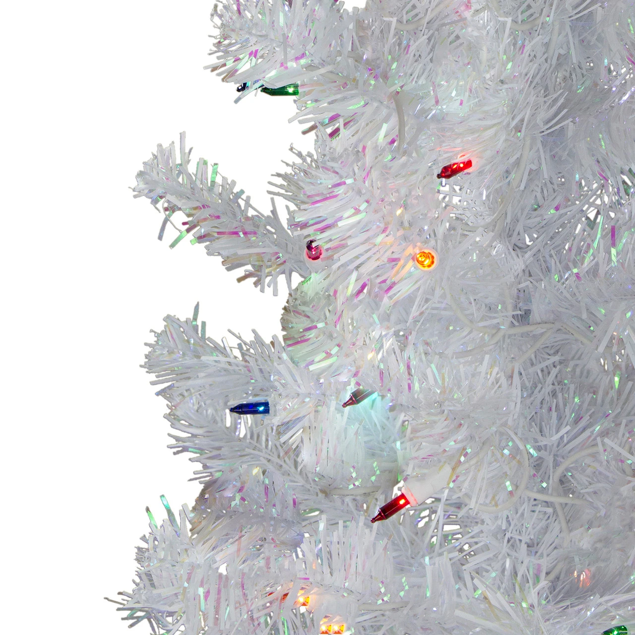 4' Pre-lit White Iridescent Pine Artificial Christmas Tree - Multi Lights 2 4' Pre-lit White Iridescent Pine Artificial Christmas Tree - Multi Lights - Image 2