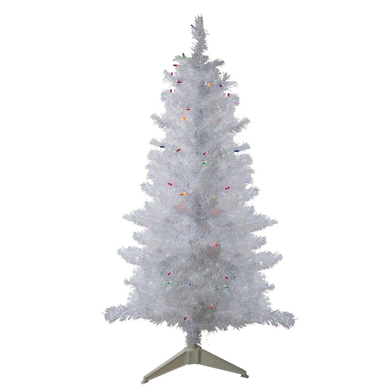 4' Pre-lit White Iridescent Pine Artificial Christmas Tree - Multi Lights 1 4' Pre-lit White Iridescent Pine Artificial Christmas Tree - Multi Lights