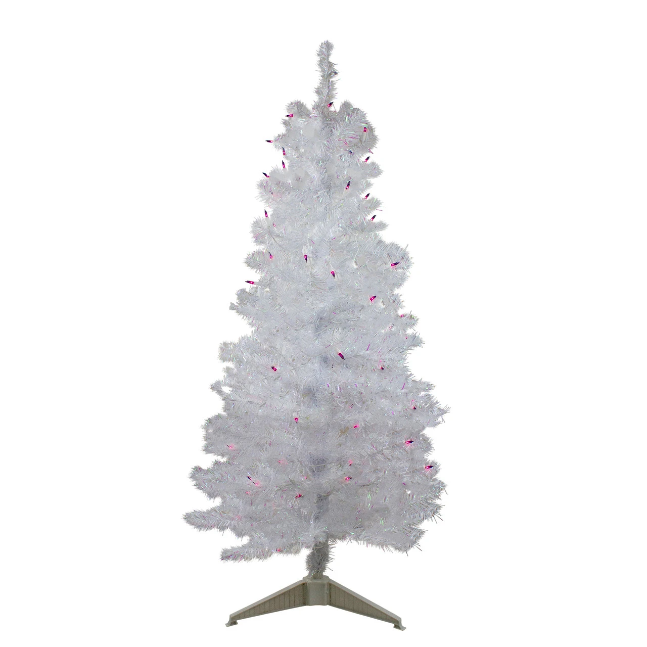 4' Pre-lit White Iridescent Pine Artificial Christmas Tree - Purple Lights 1 4' Pre-lit White Iridescent Pine Artificial Christmas Tree - Purple Lights