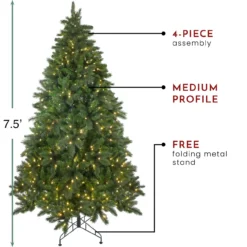 7.5' Pre-Lit Medium Mixed Scotch Pine Artificial Christmas Tree - Warm White LED Lights -Christmas Trees Shop northlight nl15087 thumbnail 1 09855.1667578155