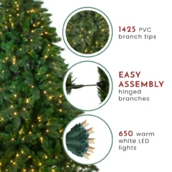 7.5' Pre-Lit Medium Mixed Scotch Pine Artificial Christmas Tree - Warm White LED Lights -Christmas Trees Shop northlight nl15087 thumbnail 220 new 31612.1667578183