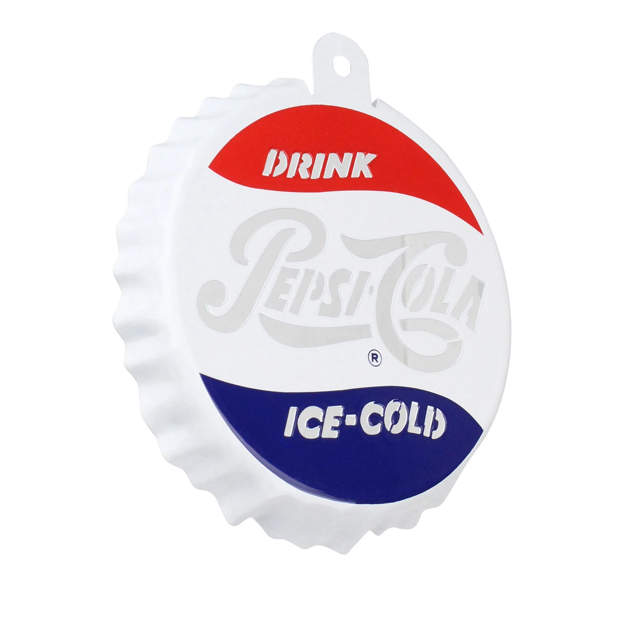 3.25" White And Blue Pepsi-Cola Bottle Cap Logo Cut-Out Christmas Ornament 2 3.25" White And Blue Pepsi-Cola Bottle Cap Logo Cut-Out Christmas Ornament - Image 2