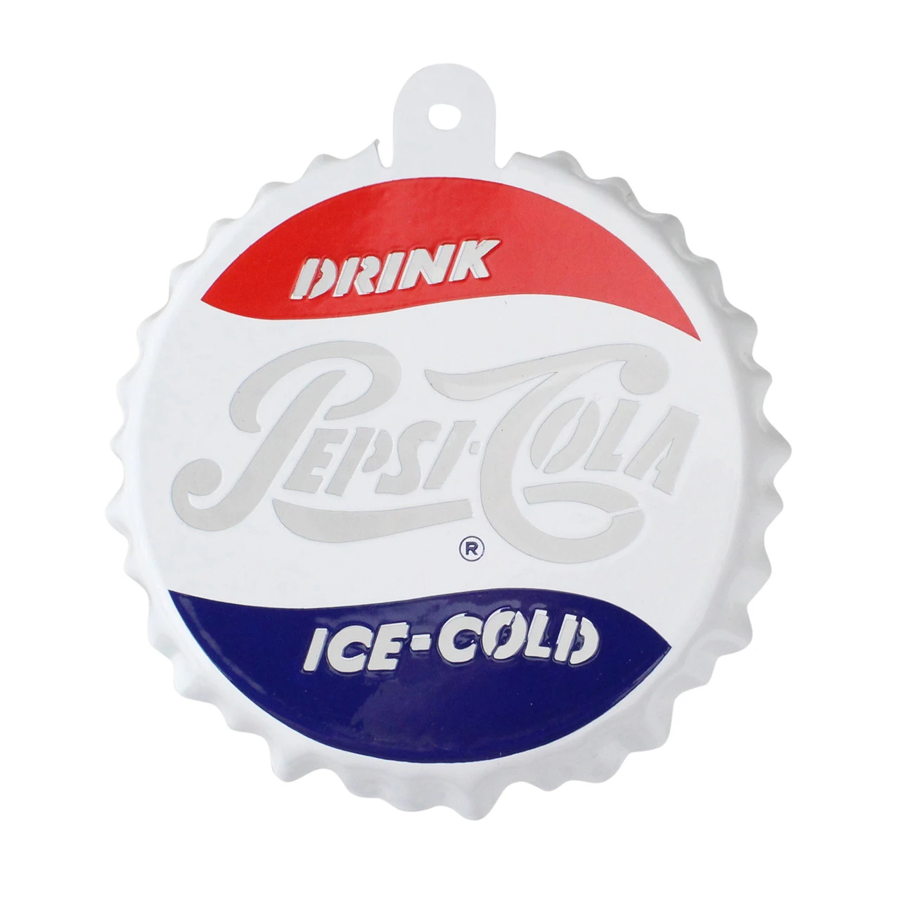 3.25" White And Blue Pepsi-Cola Bottle Cap Logo Cut-Out Christmas Ornament 1 3.25" White And Blue Pepsi-Cola Bottle Cap Logo Cut-Out Christmas Ornament