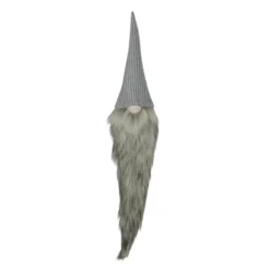 30" Gray And White Traditional Hanging Christmas Gnome Decoration