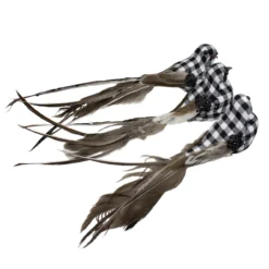 Set Of 3 Black And White Plaid Clip-On Canary Christmas Ornaments 9.75" -Christmas Trees Shop northlight sh89559 2 72839.1667572563