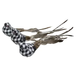 Set Of 3 Black And White Plaid Clip-On Canary Christmas Ornaments 9.75" -Christmas Trees Shop northlight sh89559 3 07173.1667572564