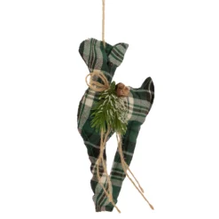 7.75" Green Plaid Fabric Deer With Pine Christmas Ornament -Christmas Trees Shop northlight sh93298 2 updated2022 42323.1667531247
