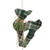 7.75" Green Plaid Fabric Deer With Pine Christmas Ornament