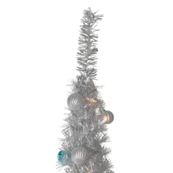 6' Pre-Lit Silver And Blue Pre-Decorated Pop-Up Artificial Christmas Tree -Christmas Trees Shop northlight sm27456 2 57084.1667529963
