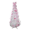 6' Pre-Lit White And Pink Pre-Decorated Pop-Up Artificial Christmas Tree