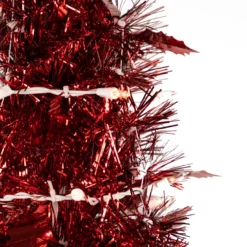 4' Pre-Lit Red Pop-Up Tinsel Christmas Tree, Clear Lights -Christmas Trees Shop northlight sm92154 2 00389.1687874385