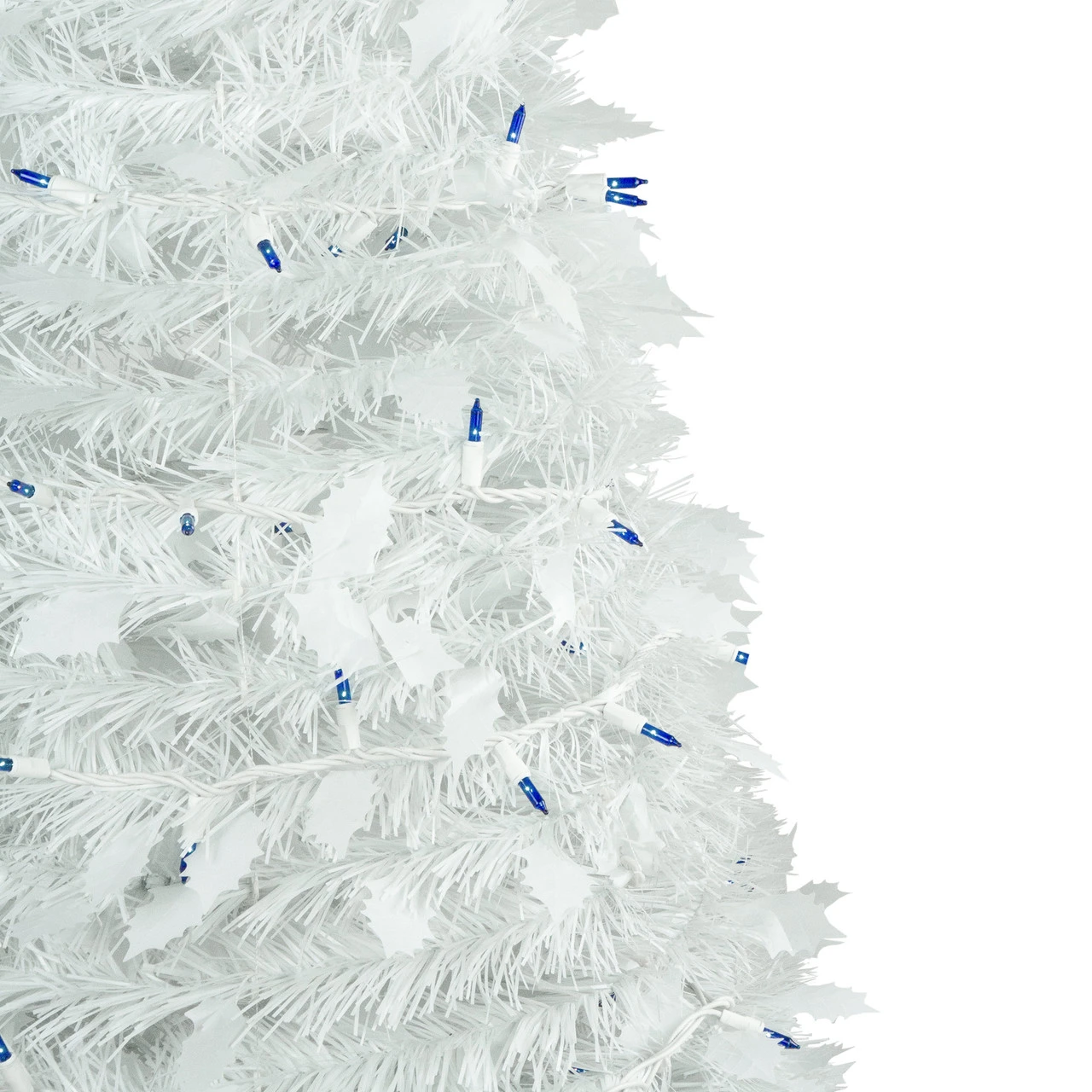 6ft Lighted White Tinsel Pop-Up Artificial Christmas Tree, Blue Lights 4 6ft Lighted White Tinsel Pop-Up Artificial Christmas Tree, Blue Lights - Image 4