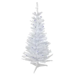 4' Pre-Lit Woodbury White Pine Slim Artificial Christmas Tree, Blue Lights