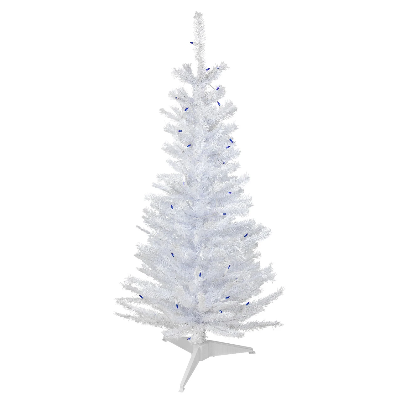 4' Pre-Lit Woodbury White Pine Slim Artificial Christmas Tree, Blue Lights 1 4' Pre-Lit Woodbury White Pine Slim Artificial Christmas Tree, Blue Lights