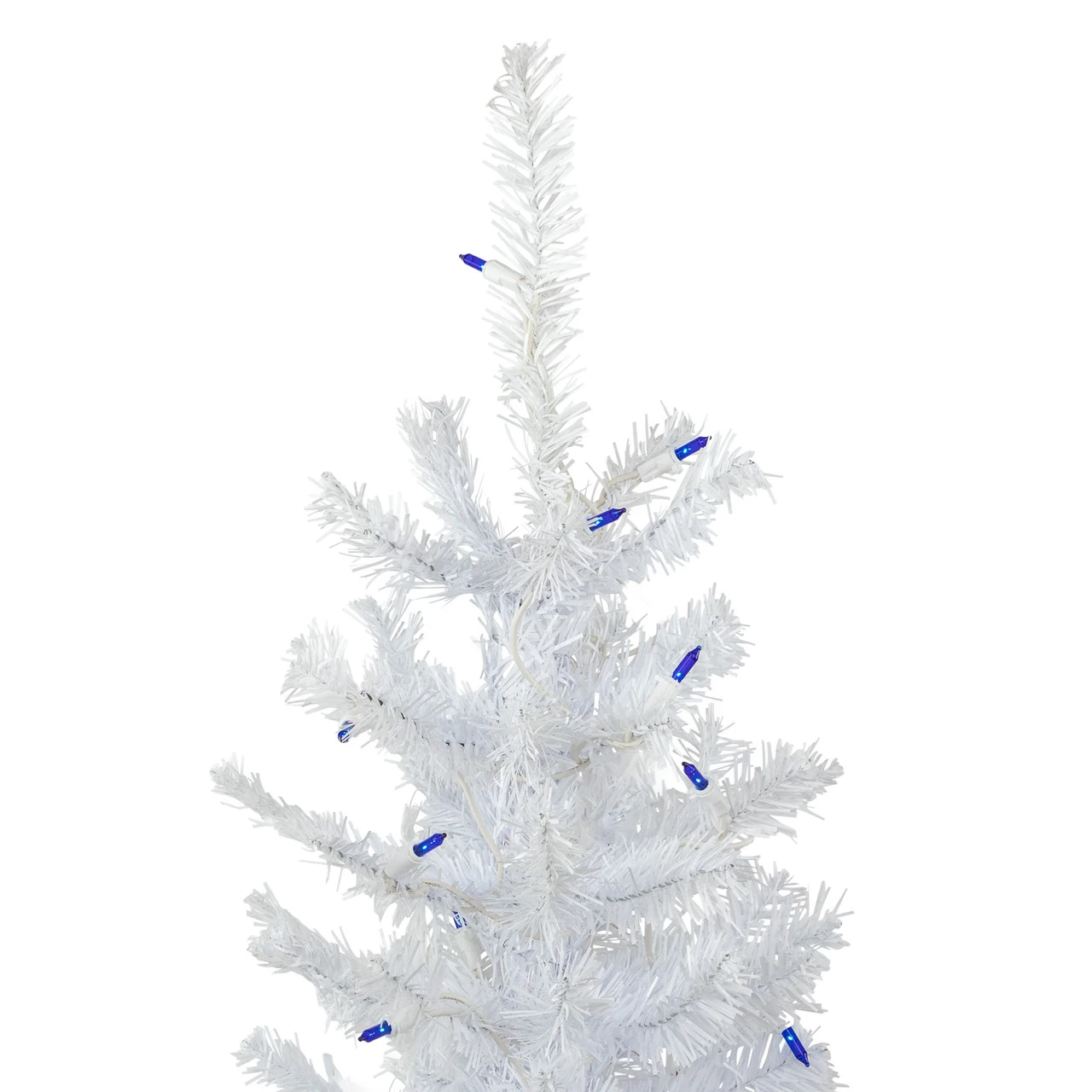 4' Pre-Lit Woodbury White Pine Slim Artificial Christmas Tree, Blue Lights 3 4' Pre-Lit Woodbury White Pine Slim Artificial Christmas Tree, Blue Lights - Image 3
