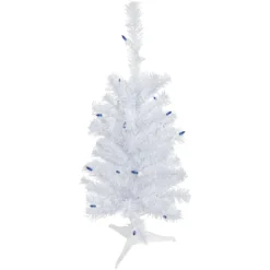 2' Pre-Lit Woodbury White Pine Slim Artificial Christmas Tree, Blue Lights