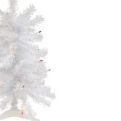 2' Lighted Woodbury White Pine Slim Artificial Christmas Tree, Multi Lights -Christmas Trees Shop northlight sm92886 3 58519.1667535813
