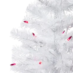 2' Pre-Lit Woodbury White Pine Slim Artificial Christmas Tree, Pink Lights -Christmas Trees Shop northlight sm92887 3 42744.1669748168