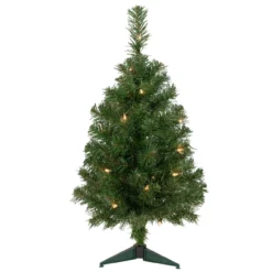 2' Pre-Lit Oakridge Noble Fir Artificial Christmas Tree, Clear Lights