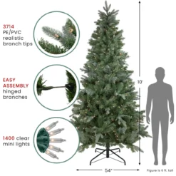 10' Pre-Lit Slim Granville Fraser Fir Artificial Christmas Tree, Clear Lights -Christmas Trees Shop northlight sm92907 cxpic 59681.1687966534