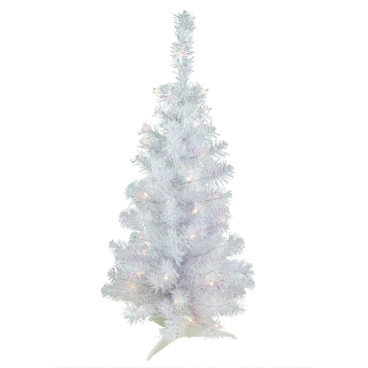 3' Pre-lit Rockport White Pine Artificial Christmas Tree, Clear Lights 1 3' Pre-lit Rockport White Pine Artificial Christmas Tree, Clear Lights