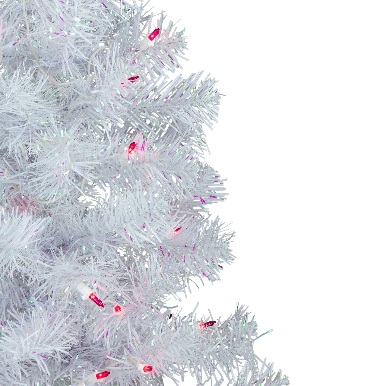 3' Pre-lit Rockport White Pine Artificial Christmas Tree, Pink Lights 3 3' Pre-lit Rockport White Pine Artificial Christmas Tree, Pink Lights - Image 3