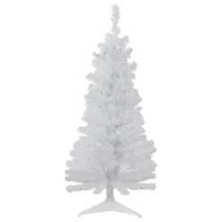 4' Pre-lit Rockport White Pine Artificial Christmas Tree, Green Lights
