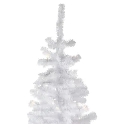 6.5' Pre-Lit Pencil White Georgian Pine Artificial Christmas Tree, Warm White LED Lights -Christmas Trees Shop northlight sm92973 3 77702.1667530163