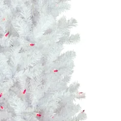 6.5' Pre-Lit Woodbury White Pine Pencil Artificial Christmas Tree, Pink Lights -Christmas Trees Shop northlight sm93088 2 82755.1667386159