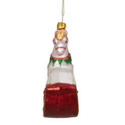 5" White And Red Rocking Horse With Gifts Glass Christmas Ornament -Christmas Trees Shop northlight tr83476 2 14862.1667533839