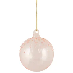 3" Pink Iridescent Glass Christmas Ball Ornament