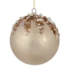 4" Gold Mercury With Beads Shatterproof Christmas Ball Ornament
