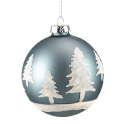 4" Slate Blue With Glittered Trees Glass Ball Christmas Ornament -Christmas Trees Shop northlight tr92625 1 newer20copy 50354.1683572219