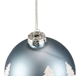 4" Slate Blue With Glittered Trees Glass Ball Christmas Ornament -Christmas Trees Shop northlight tr92625 320copy 24377.1683572220