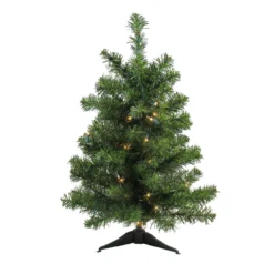 3' Pre-Lit Full Canadian Pine Artificial Christmas Tree - Clear Lights