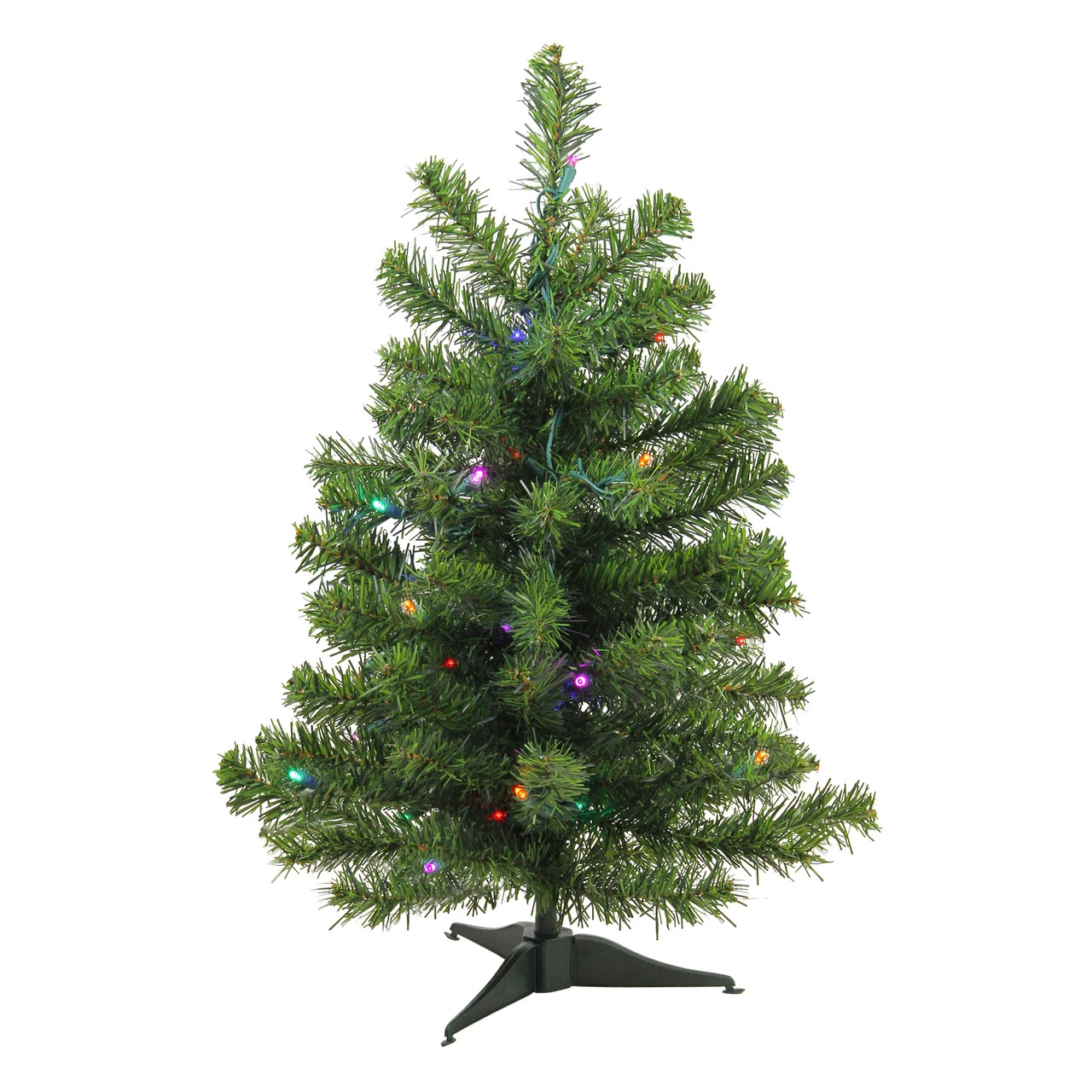 2' Pre-Lit Medium Canadian Pine Artificial Christmas Tree, Multicolor Lights 1 2' Pre-Lit Medium Canadian Pine Artificial Christmas Tree, Multicolor Lights
