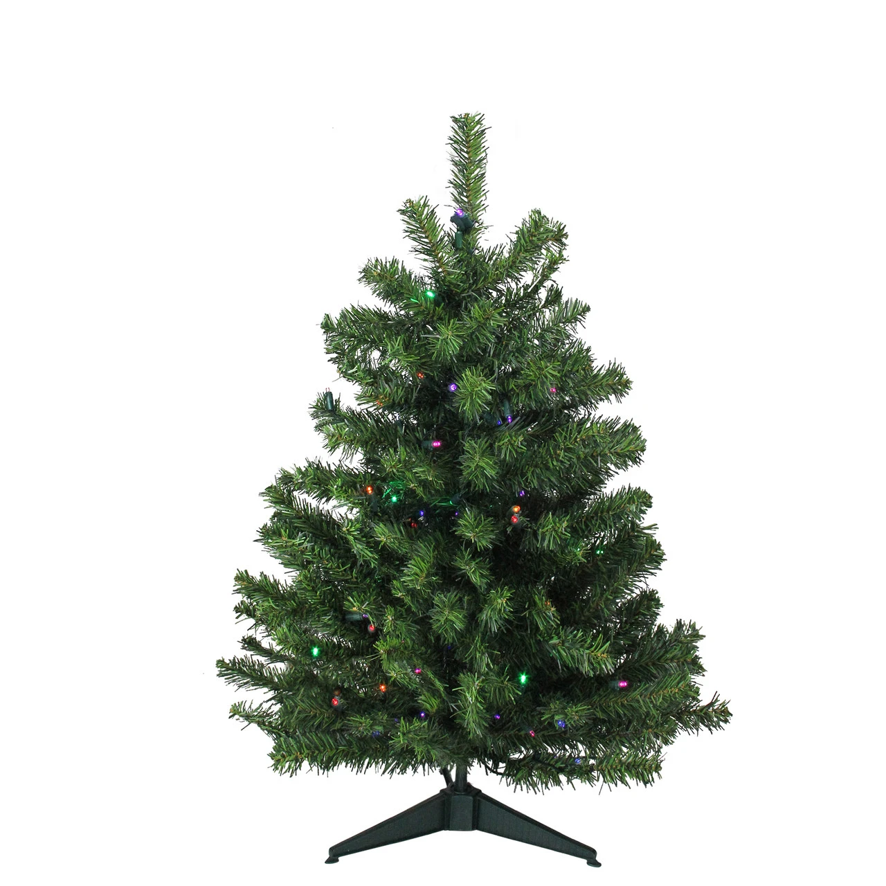 3' Pre-Lit Full Canadian Pine Artificial Christmas Tree - Multicolor LED Lights 1 3' Pre-Lit Full Canadian Pine Artificial Christmas Tree - Multicolor LED Lights