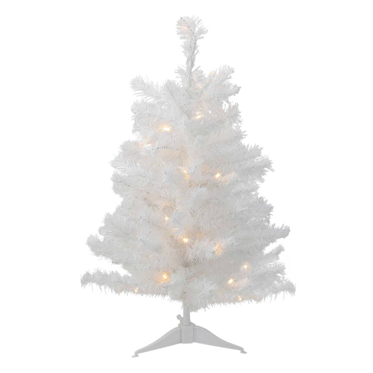 3' Battery Operated Pre-Lit LED White Pine Artificial Christmas Tree- Clear Light 1 3' Battery Operated Pre-Lit LED White Pine Artificial Christmas Tree- Clear Light