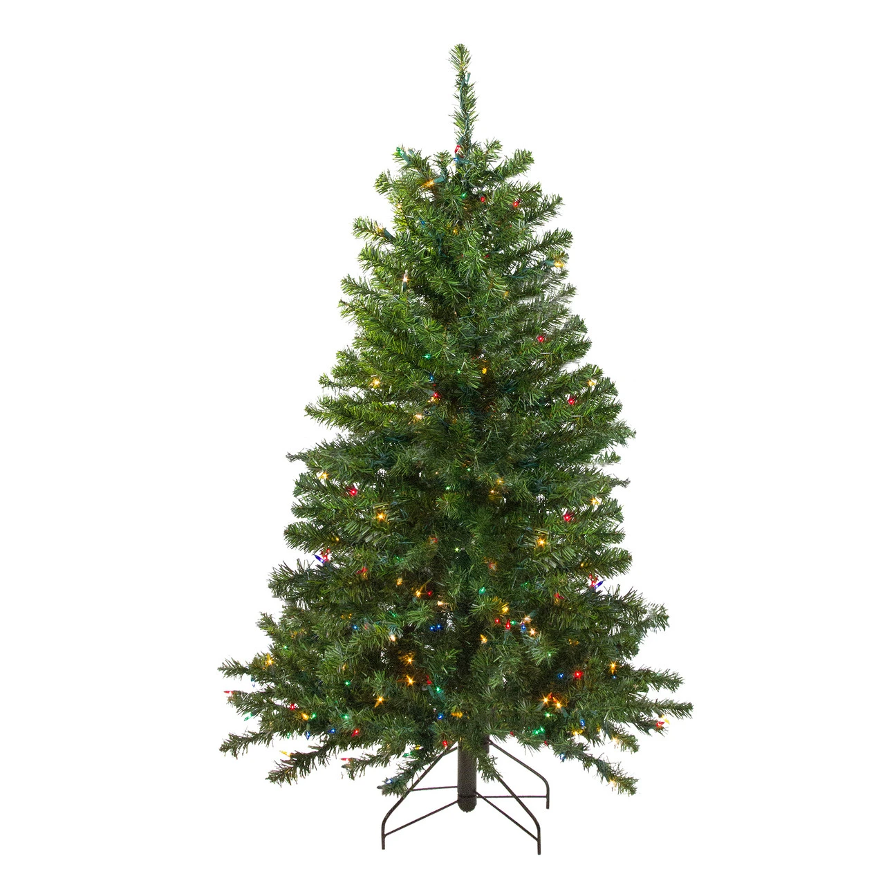 4' Pre-Lit Full Canadian Pine Artificial Christmas Tree, Multicolor Lights 1 4' Pre-Lit Full Canadian Pine Artificial Christmas Tree, Multicolor Lights