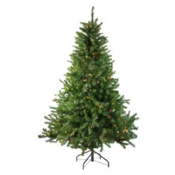 5' Pre-Lit Medium Canadian Pine Artificial Christmas Tree - Multicolor Lights
