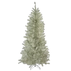 9' Metallic Platinum Artificial Tinsel Christmas Tree - Unlit