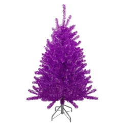 4.5' Metallic Purple Tinsel Artificial Christmas Tree -Unlit