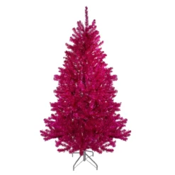 7' Metallic Dark Pink Artificial TinselChristmas Tree - Unlit