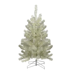 3' Metallic Platinum Artificial Tinsel Christmas Tree - Unlit