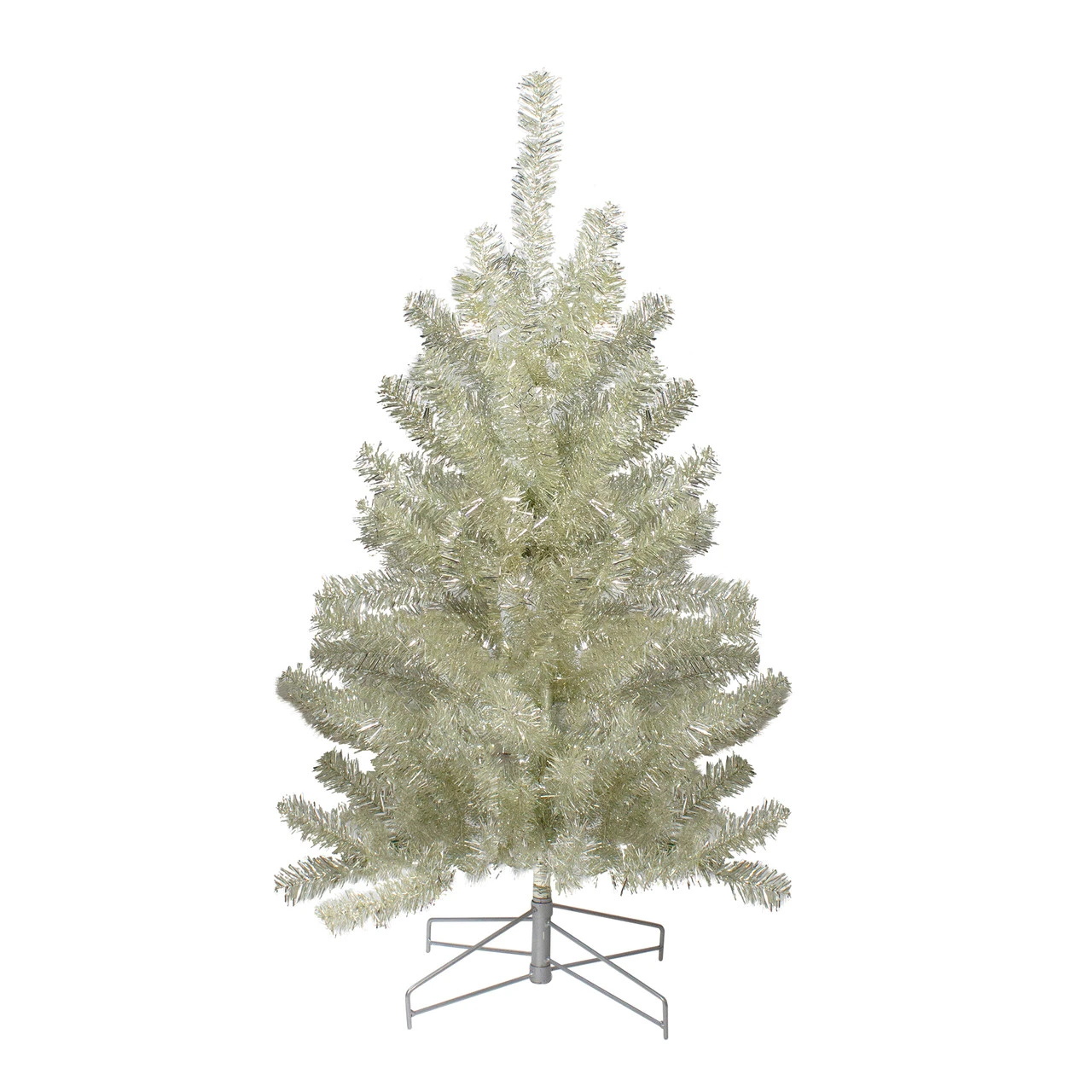 3' Metallic Platinum Artificial Tinsel Christmas Tree - Unlit 1 3' Metallic Platinum Artificial Tinsel Christmas Tree - Unlit