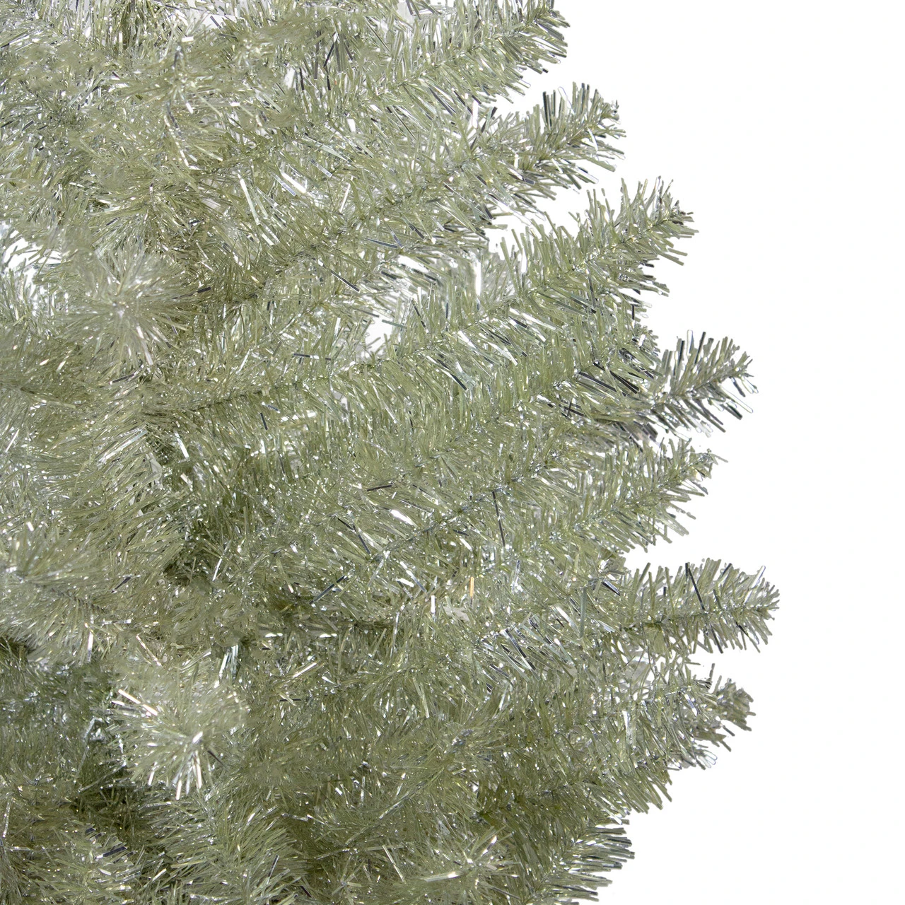 4.5' Metallic Platinum Artificial Tinsel Christmas Tree - Unlit 4 4.5' Metallic Platinum Artificial Tinsel Christmas Tree - Unlit - Image 4
