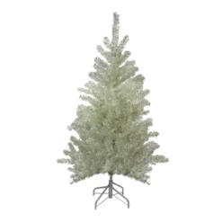 4.5' Metallic Platinum Artificial Tinsel Christmas Tree - Unlit