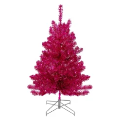 3' Metallic Pink Tinsel Artificial Christmas Tree - Unlit